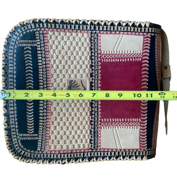 Hand Tooled Leather Bag Crossbody Western Aztec Native American Boho Hippie Big - Picture 8 of 15